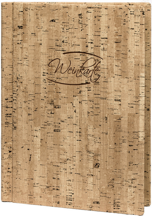 Weinkarte zum Klemmen A4 Kork naturell